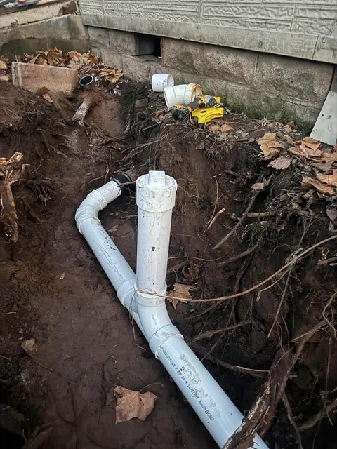 Sewer line trench
